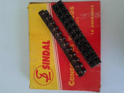 Conector Sindal Barra 06mm Baquelite 12 bornes