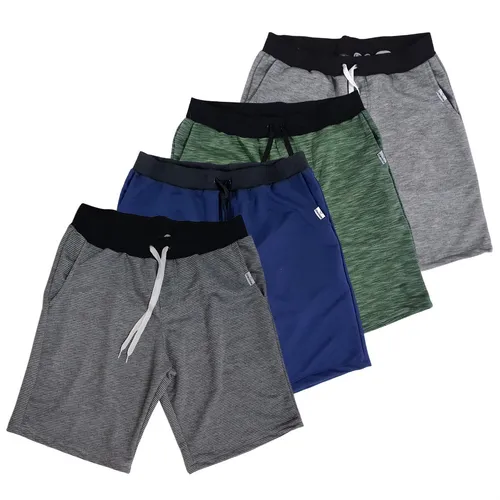 Kit 4 Bermuda Short Moletom Masculina Treino Lazer Slim Fit