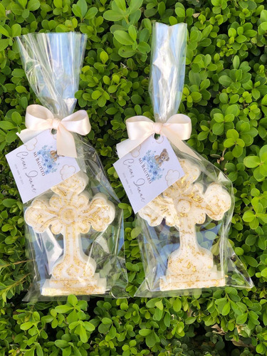 10 Velas Forma De Cruz Vintage Aromáticas Para Bautizo