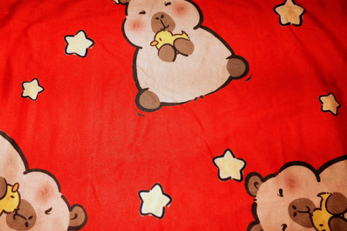 Pijama Infantil Sublimada 3 Pzas Capibara Rojo