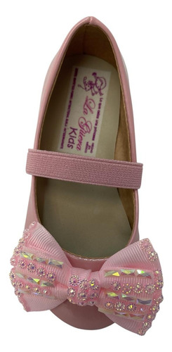 Balerina Zapato Zapatilla Flats Charol Rosita Con Moño Niña