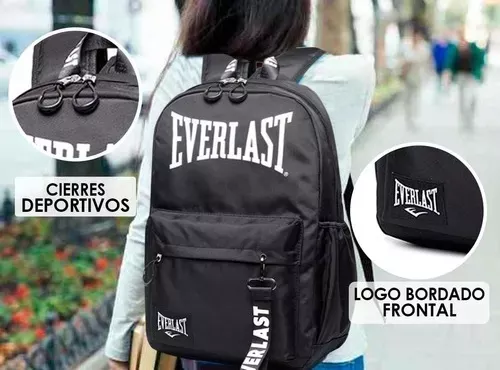 Mochila Deportiva Urbana Reforzad Hombre Mujer Niño Everlast Color Negro