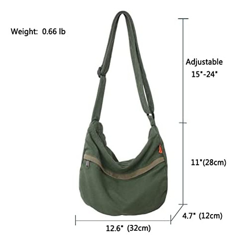 Goqufoy Bolso De Lona Para Mujer Con Bolsillos Con Cremaller
