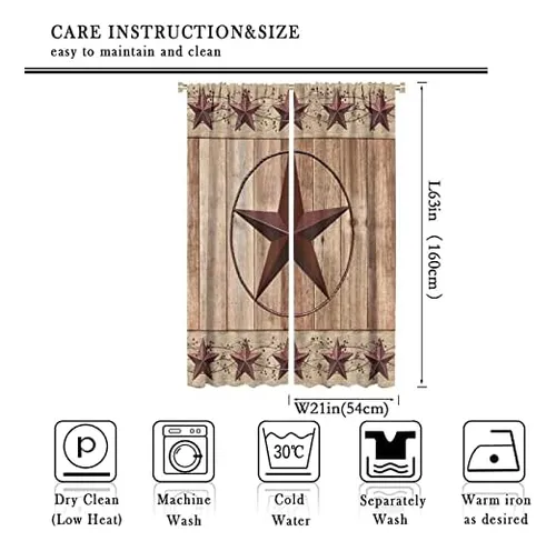 Cortinas Rústicas Con Diseño De Bayas De Estrella, Color Roj
