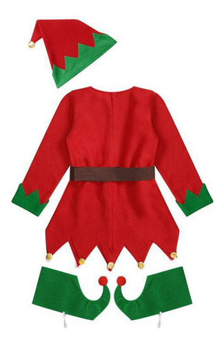 Navidad Señoras Lindo Disfraz De Payaso Elfo Verde
