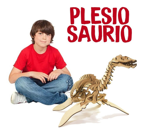 Dinosaurio Fibrofácil Plesiosaurio Para Armar Juego Puzzle