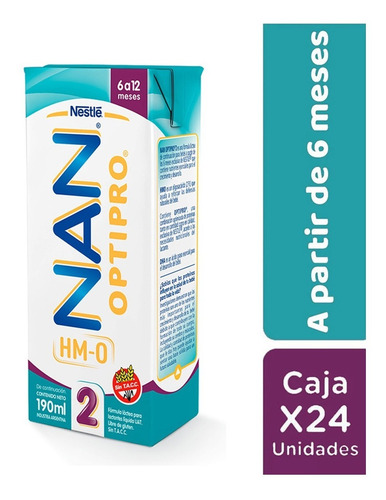 Imagen 1 de 3 de Nan 2 Optipro Leche De Formula X 190 Ml Pack 24 Unidades