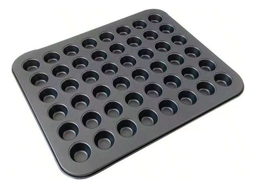 48 Moldes Redondos Antiadherentes Para Mini Magdalenas Color Negro