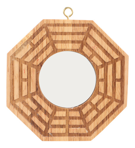 Colgante De Puerta Cóncava De Madera Bagua Con Espejo Convex