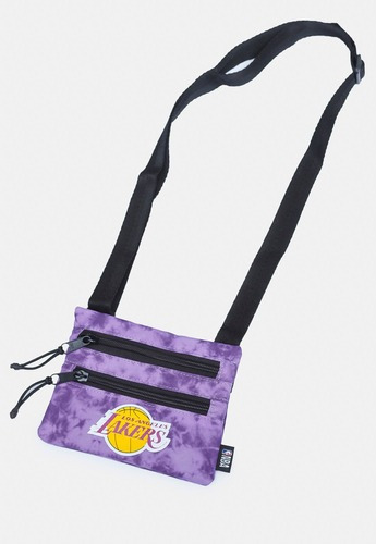Bolsa Nba Shoulder Bag Tie Dye Los Angeles Lakers Lilás