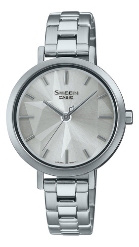 Reloj Mujer Casio She-4558d-7audf Sheen Color de la correa Plateado Color del bisel Plateado Color del fondo Plateado