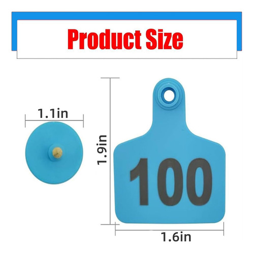 001-100 Aretes Para Cerdo Ganado Numeros Láser Con Pinza