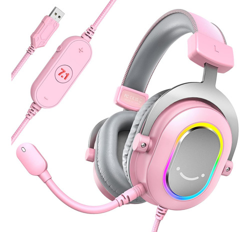 Auriculares Para Pc Gaming Fifine H6, Rosas, Rgb