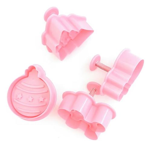 Set Sello Cortadores Galletas Esfera Pino Mono de Jengibre y Muñeco de Nieve Navideños