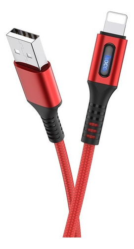 Cable Cargador/Datos Apagado Automático Lightning Para iPhone Color Rojo