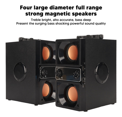 Subwoofer Mini Multifuncional, 4 Bocinas Potentes De Rango