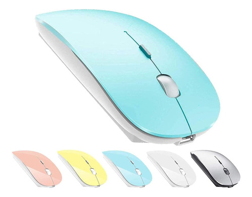 Mouse Inalámbrico Bluetooth, P Pc/mac/iPad/iPhone Celeste