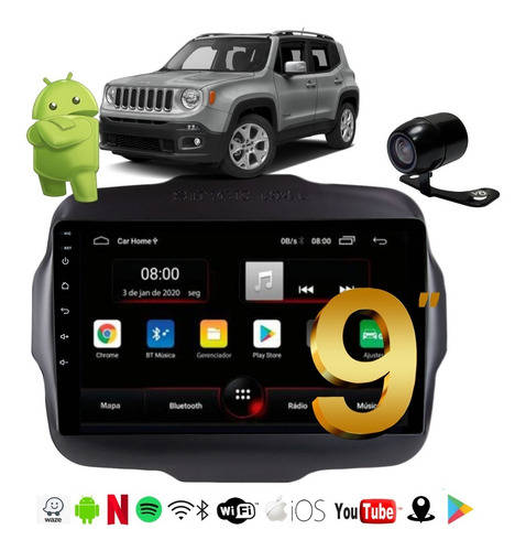 Imagem 1 de 9 de Multimidia Renegade 2021 Android 10 2gb 16gb Bt Wifi Gps