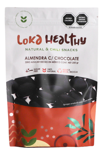 Almendras Con Chocolate Sin AzĂșcar 70 % Cacao Loka Healthy