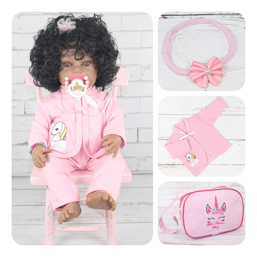 Bebe Reborn Boneca Com Bolsa Menina Original Envio Rápido