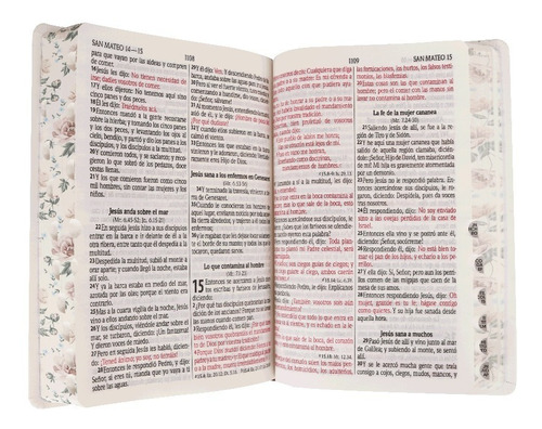Imagen 5 de 10 de Biblia Rvr1960 Let. Grande Imitac. Piel Blanco Flor E Índice