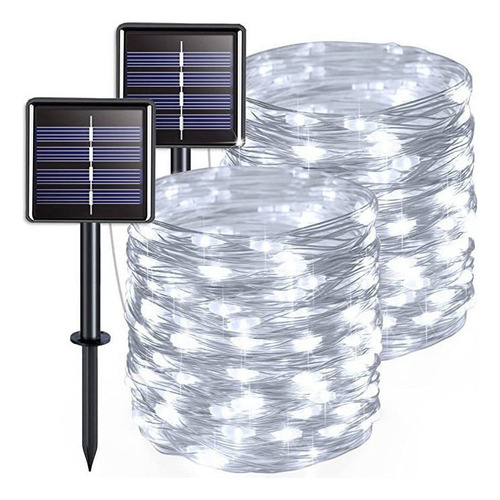 Tira De 300 Luces Led Solares 32m Para Halloween Y Navidad