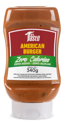 Salsa American Burger Zero Sodio 340 Gr Zero Kcal Mrs Taste