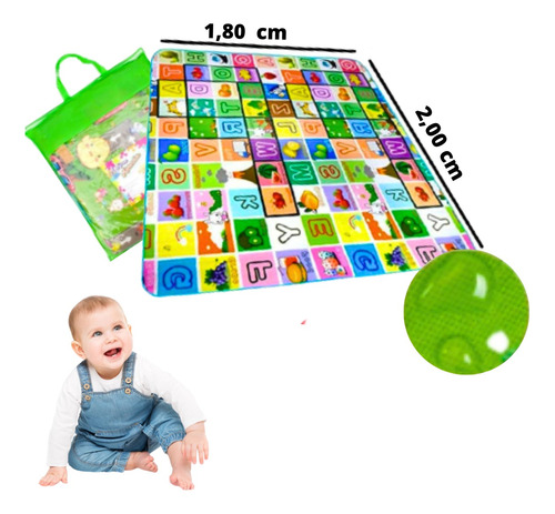 Tapete Emborrachado Infantil Dupla Face 2,0m X 1,80m