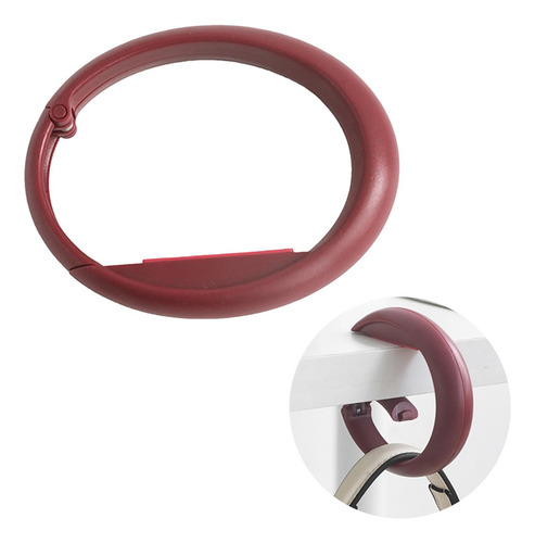 Percha For Bolso De Mesa Con 2 Ganchos, Color Rojo