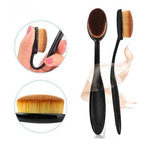 Imagen 4 de 7 de Maquillaje, Set Oval Brush + Limpiador De Cepillo + Esponja