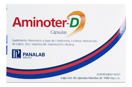 Aminoter D Suplemento Anti Caída De Cabello 30 Capsulas 