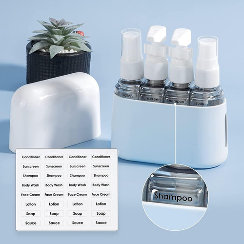 Juego De 8 Botellas De Viaje De Silicona, Accesorio