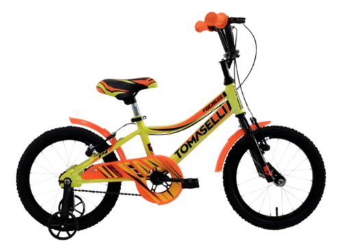 Bicicleta Infantil Tomaselli Rider R14 Unisex C/estabilizado Amarillo 17 "