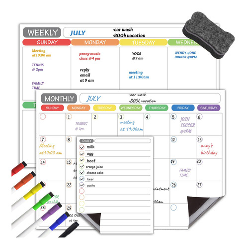 Imán Magnético Para Nevera Con Calendario De Borrado En Seco