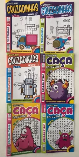 Box com 6 Revistas Coquetel - Caça Palavra Busca Fácil