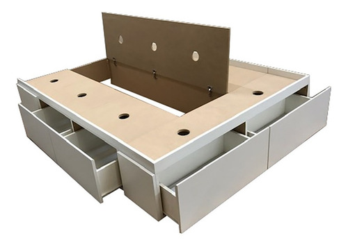 Imagen 2 de 10 de Base Box Sommier 6 Cajones Y Baulera 1,40 X 1,90
