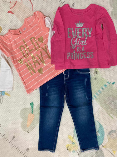 Lote Remeras De Nena Old Navy Childrens Place +jean 2 Años