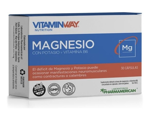 Pack X 6 Magnesio C/potasio Y Vit B6 Vitamin Way X 30