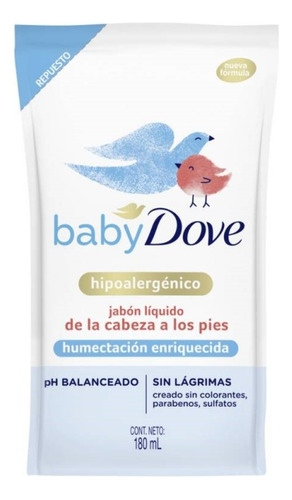 Repuesto Jabon Lliquido Baby Dove Hipoalergenico 