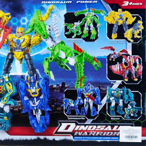 Dinosaurios Transformer  Figuras De Acción Warrior 5 En 1