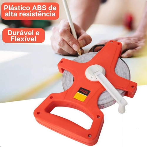 Medición De Cinta De Fibra De Vidrio Abierta De 50m E