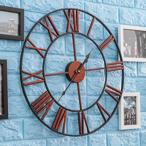 Reloj Grande Vintage De Pared Con Números Romanos, Moderno,