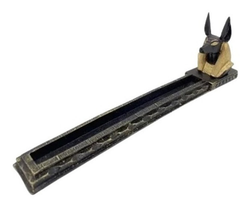 Incensário Horizontal Anúbis Egípcio + 7 Incesos Palito