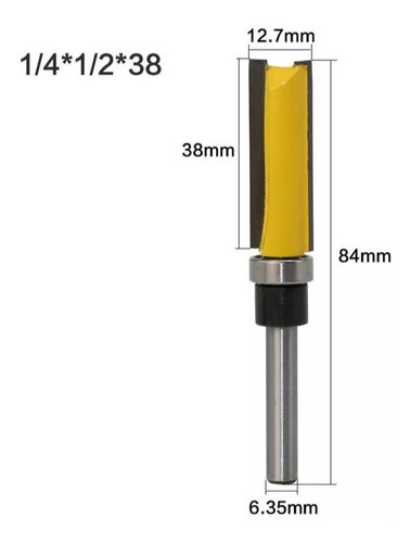 Imagen 3 de 3 de Fresa Recta 1/2x1/4x 38mm Tugsteno