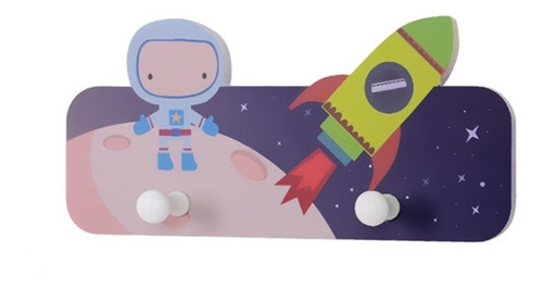Perchero Colgante De Pared Infantil Astronautas Decorativo