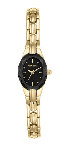 Reloj Mujer Armitron 75-3313bkgp Cuarzo Pulso Dorado