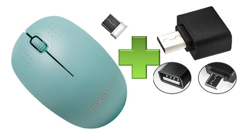 Mouse Inalambrico + Adaptador Otg Notebook Tablet Celular Pc