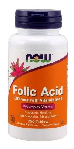 Now Foods | Folic Acid | 800mcg | 250 Tablets