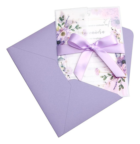 ~? Ponatia 20pcs Rellene Tarjetas De Invitaciones Púrpuras C