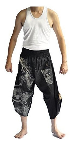 Siam De Moda Pantalones Tailandeses Un Tamaño Negro Thai Fis